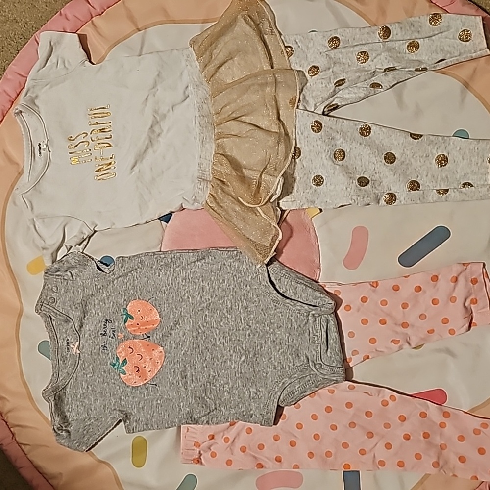12m Carter's 4pc set with 2 matching sets